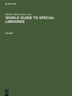 cover image of World Guide to Special Libraries
